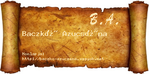 Baczkó Azucséna névjegykártya